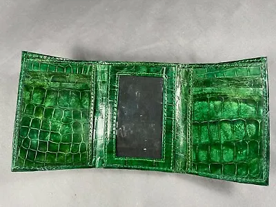 New Handmade Genuine GREEN  Alligator/Crocodile Premium Skin TRIFOLD Wallet 2 • $120