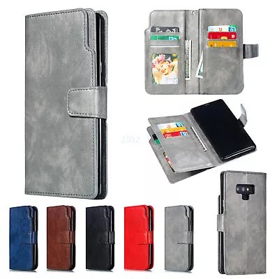 For Samsung S9 J4 J6 Plus A6 A7 A8 2018 Wallet Flip Leather Phone Case Cover AU • $21.23