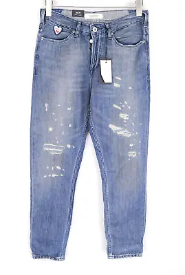 MAISON SCOTCH Women Jeans L'Adorable W26/L30 Distressed Blue Linen Mix Boyfriend • $41.11