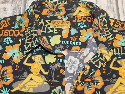 J Boog Shirt Hawaiian Compton Wash House Hula Girl Reggae Mens M ~rare • $50