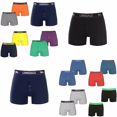 2 X Boxed Lonsdale Boxers XL Extra Large Boxer Shorts Black Red Navy Underwear • £13.95