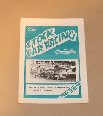 1980 White City Brisca F1 & F2 Stock Car Programme 1 Nov (White City Supreme) • £1.35