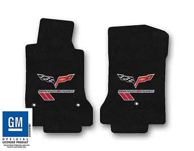 2010-2012 Corvette C6 Carpet Front Floor Mats With Grand Sport Logo - Ebony • $160.99