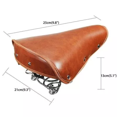 Vintage Classic Retro Fit All Bicycle Cycling Springs Bike Seat Genuine LEATHER • $34.19