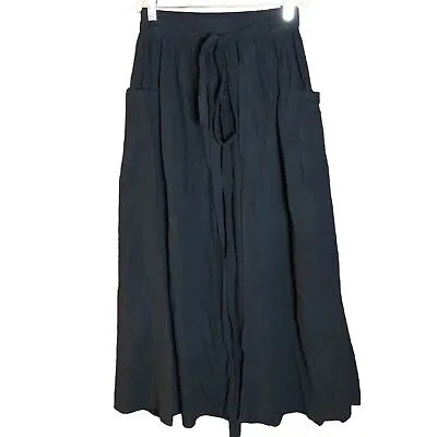 Mara Hoffman Swim Organic Cotton Nicola Slit Front Tie Skirt Black S • $54.99