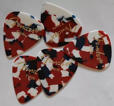 Fender Guitar Picks Confetti 351  5 Picks ThinMedium Or Heavy  • $6