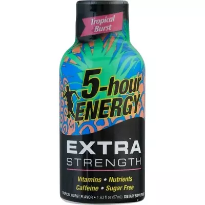 Lot Of 20 Tropical Burst 5-Hour Energy Extra Strength (2 Packs Of 10) • $13.50