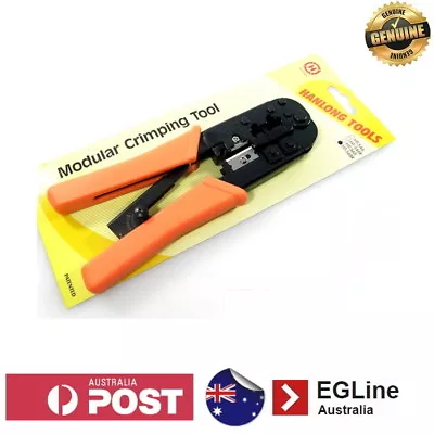 Professional RJ Crimper RJ11 RJ12 RJ45 6/8 Way Modular Plugs With Stripper • $35.95