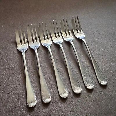 Vintage Set Of 6 Epns A1 Art Deco Old English Pattern Silver Plate Cake Forks • $34