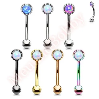 16G Synthetic Opal Eyebrow Bar Ring Rook Piercing Barbell Body Jewellery • $5.50