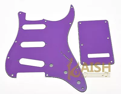 ST SSS PickguardBack Plate W/ Screws Pure Purple 3 Ply Fits Fender Strat • $13.58