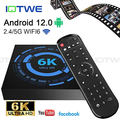 2024 TV BOX Android 12.0 OS 4GB+128GB 6K HDMI H618 Quad Core Media Player WIFI6 • $35.04