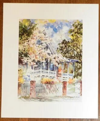 Watercolor Print Bed N Breakfast Josie Van Gent Edell South Carolina 9x7.5  New • $29.95