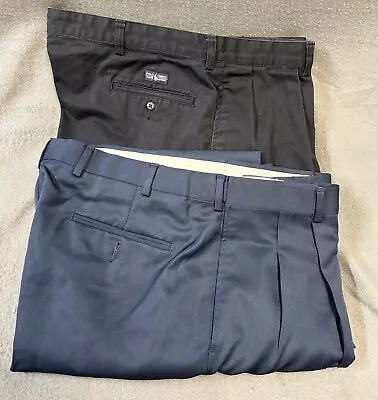 Polo Ralph Lauren Joss A Bank Pants Men’s 40 X 32 Black Blue Pleated (Lot Of 2) • $14.95