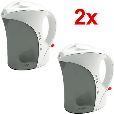 £12.89 • Buy 2x Travel Kettle Portable Electric 1L Camping Caravan Kitchen Hotel Jug Holiday