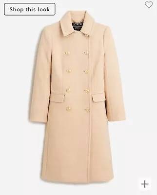 NWT J CREW Warwick Topcoat In Italian Stadium-cloth Wool Blend Size 10 In Beige • $119.99