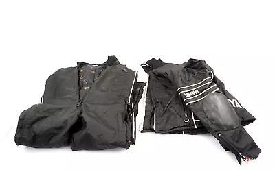 VINTAGE Retro Mens Yamaha Snowmobile Racing Suit (Jacket & Bibs) Black / White • $199.95