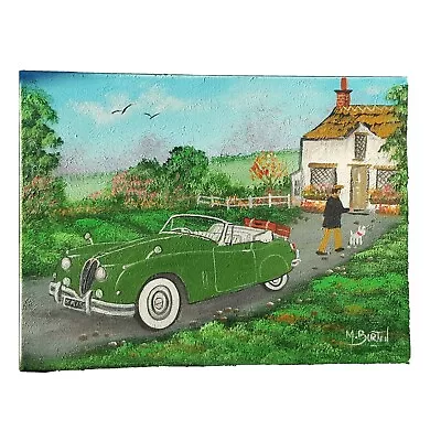 1957 Jaguar XK150 Drophead By Mal Burton 12x16  Fine Oil Painting - Vintage Car  • £62.50