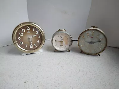 3 Vintage Alarm Clocks Westclox Big Ben Gilbert Nite-Glo Diehl • $9.99