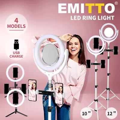 LED Ring Light With Tripod Stand Phone Holder Dimmable Studio Photo Selfie Lamp • $69.99