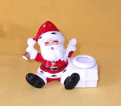 VINTAGE SANTA FIGURINE CANDLE HOLDER Topline Imports JAPAN • $19.99