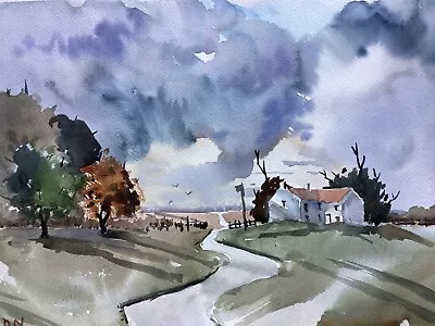 Dartmoor Farm Devon Watercolour Painting - By Daniel Nichols • £25