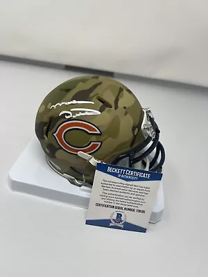 Mike Ditka Signed Chicago Bears Camo Alternate Riddell Mini Helmet Beckett COA 3 • $139.99