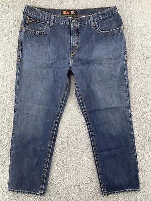 Ariat Work Jeans Mens Size 42x31 FR HRC2 M3 Loose Denim Medium Wash Blue • $28.95