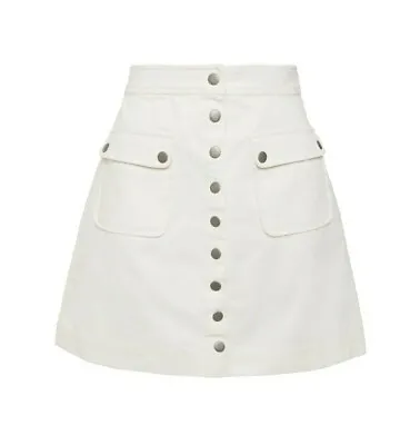 $160 • Buy Alexa Chung Cream White Cotton Corduroy Skirt New Without Tags Size 14