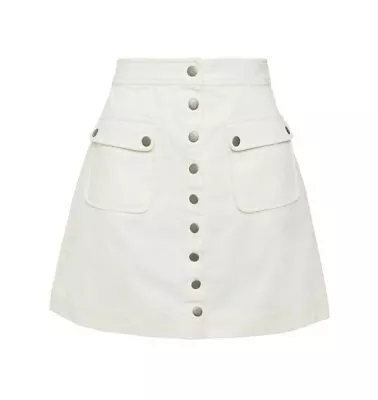 $160 • Buy Alexa Chung Cream White Cotton Corduroy Skirt New Without Tags Size 14
