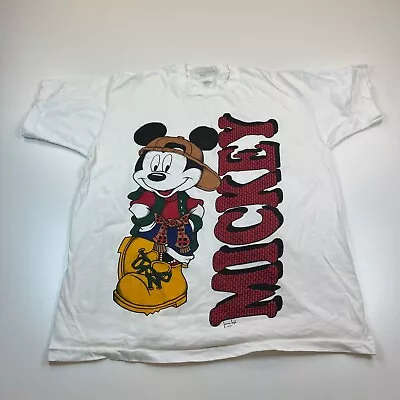 Vintage Jerry Leigh Mickey Mouse Shirt Adult One Size White Graphic Spell Out • $24.99