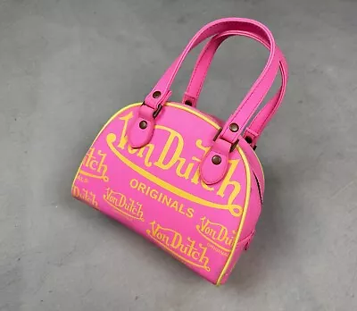 Vintage Von Dutch Y2K RARE Mini Pink Yellow Bowling Bag Purse • $119.99
