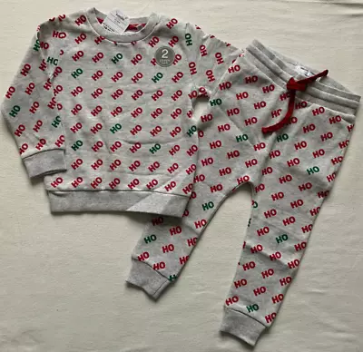 BNWT Baby Boys Christmas Sweatshirt Jogger Ho Ho Ho Outfit/Set 18-24 Months NEXT • £10.99