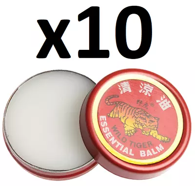 £5.99 • Buy 10 X Mini Tin Of Essential Balm Wild Tiger | 10 X 3.5g | Headache, Insect Bite