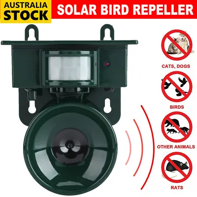 Ultrasonic Bird Repeller Animal Pest Repellent Rat Possum Scarer Motion Sensor • $29.66