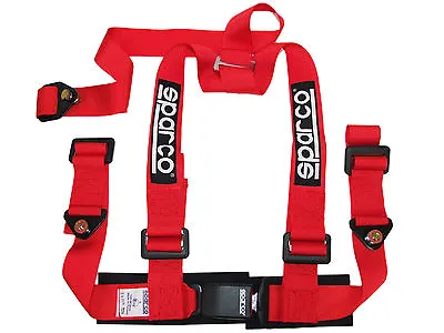 Sparco Racing Street 3 Point Bolt-In 2  Seat Belt Harness (Red) • $119.88