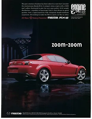 2004 Mazda RX-8 Sports Car Compact Rotary Engine The Year Retro Print Ad/Poster • $11.90