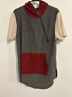 HUDSON OUTERWEAR Hoodie Charcoal /Red/Ivory Kangaroo Pocket Size Large • $32