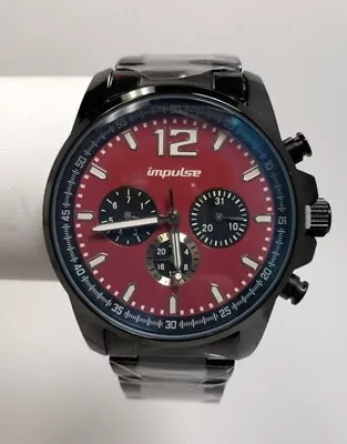 NEW Impulse By Steinhausen IM8568LR Men's Three Eye Red Dial Black Watch • $58.85