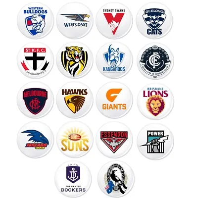 AFL Football Badge Button 57mm PIN Aussie Magpies Bulldogs Demons Tigers Hawks • $2.50