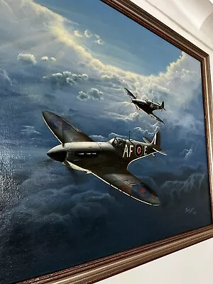 £99 • Buy Simon Cattlin Spitfire On Canvas Limited Edition  In Excellent Condition