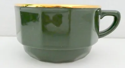 £9.82 • Buy Apilco Coffee Cup French Bistro Green & Gold Tea Cup Only No Saucer MINT