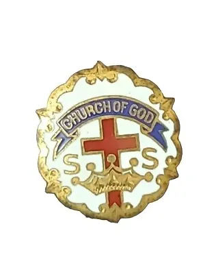 SS Sunday School Church Of God Pin Vintage PIN  Methodist Cross And Crown UNCAS • $0.99