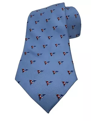 Vineyard Vines Men's Custom Collection Tie Pale Blue Yacht Club Flag Print Silk • $24.44