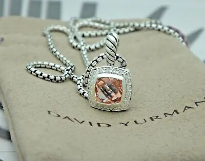 David Yurman Petite Albion Pendant Necklace With Morganite And Diamonds 17  • $329