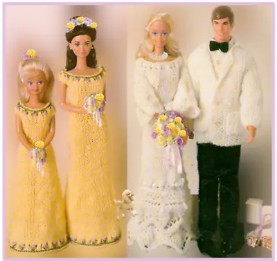 £2.40 • Buy KNITTING PATTERN Barbie Fashion Doll Clothes Bridal Wedding Gown Dress Teen Dk