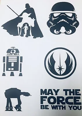 £0.99 • Buy Star Wars Compatible Vinyl Decal Sticker Vader Solo Kylo Decor Car Glass Wall