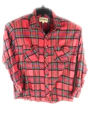 Wilderness Men's Extra Large Flannel Red Blue Plaid Cotton Casual Shirt A55 • $3.75