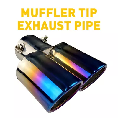 Car Exhaust Pipe Tip Rear Tail Throat Muffler Stainless Steel Round 4-7CM 1To2 • $19.99