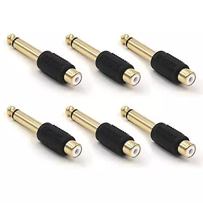 RCA To 1/4 Audio Adapter 6.35Mm Mono Plug Male To RCA Female Connectors 6-Pack • $13.97